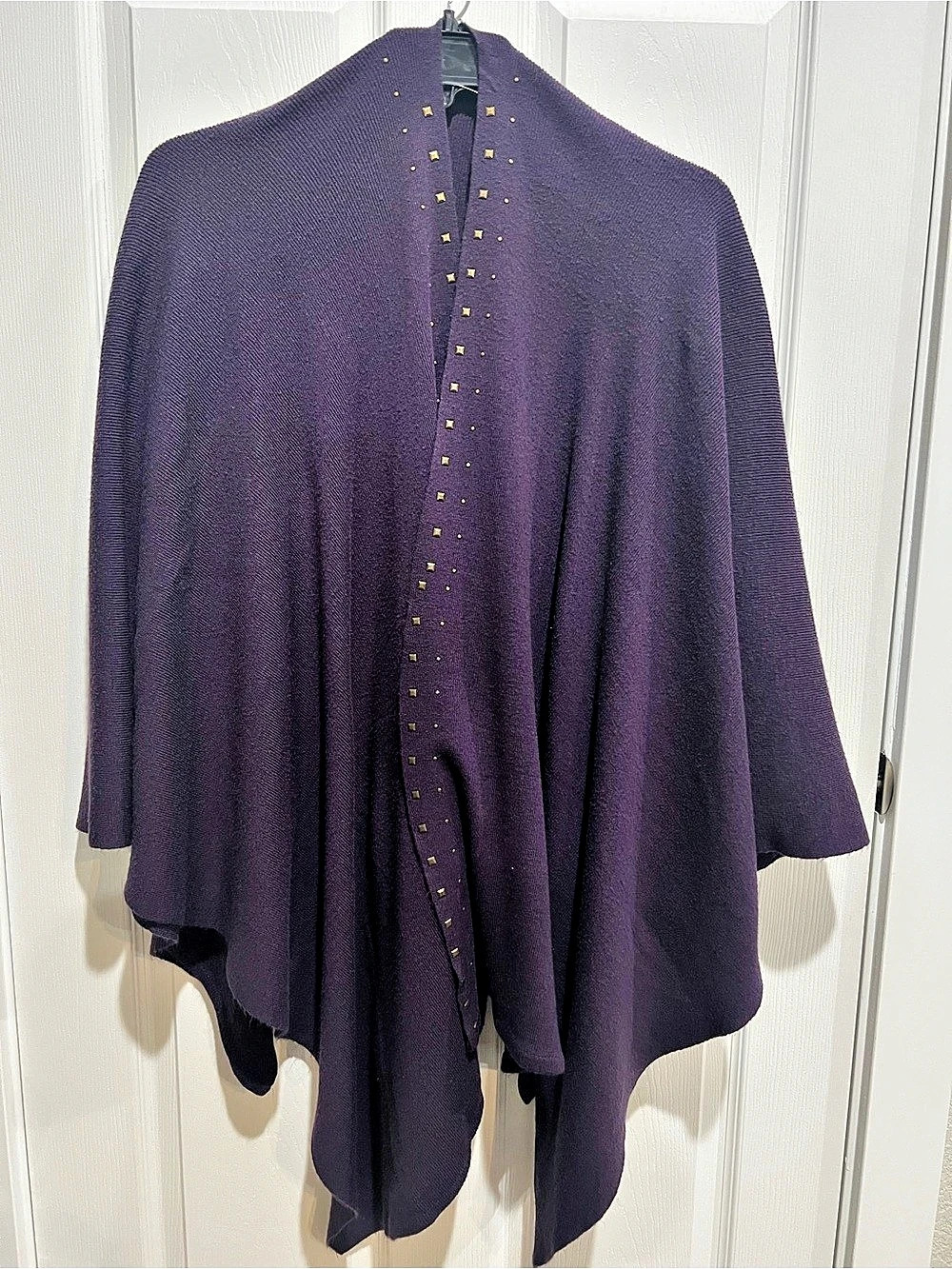 J.Crew Embellished Knit Poncho in Purple